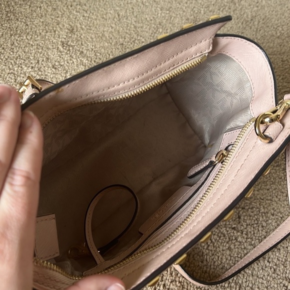 Michael Kors Pink Leather Selma Crossbody Studded Bag - Picture 8 of 13